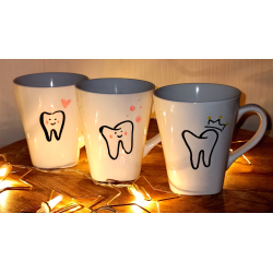 Porzellan Tasse Zahn
